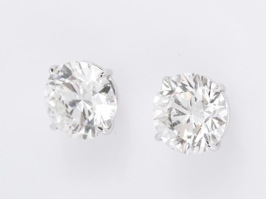 Women's or Men's GIA Certified 100% Eye Clean Triple EX 10.18 Carat Round Diamond Stud Earrings