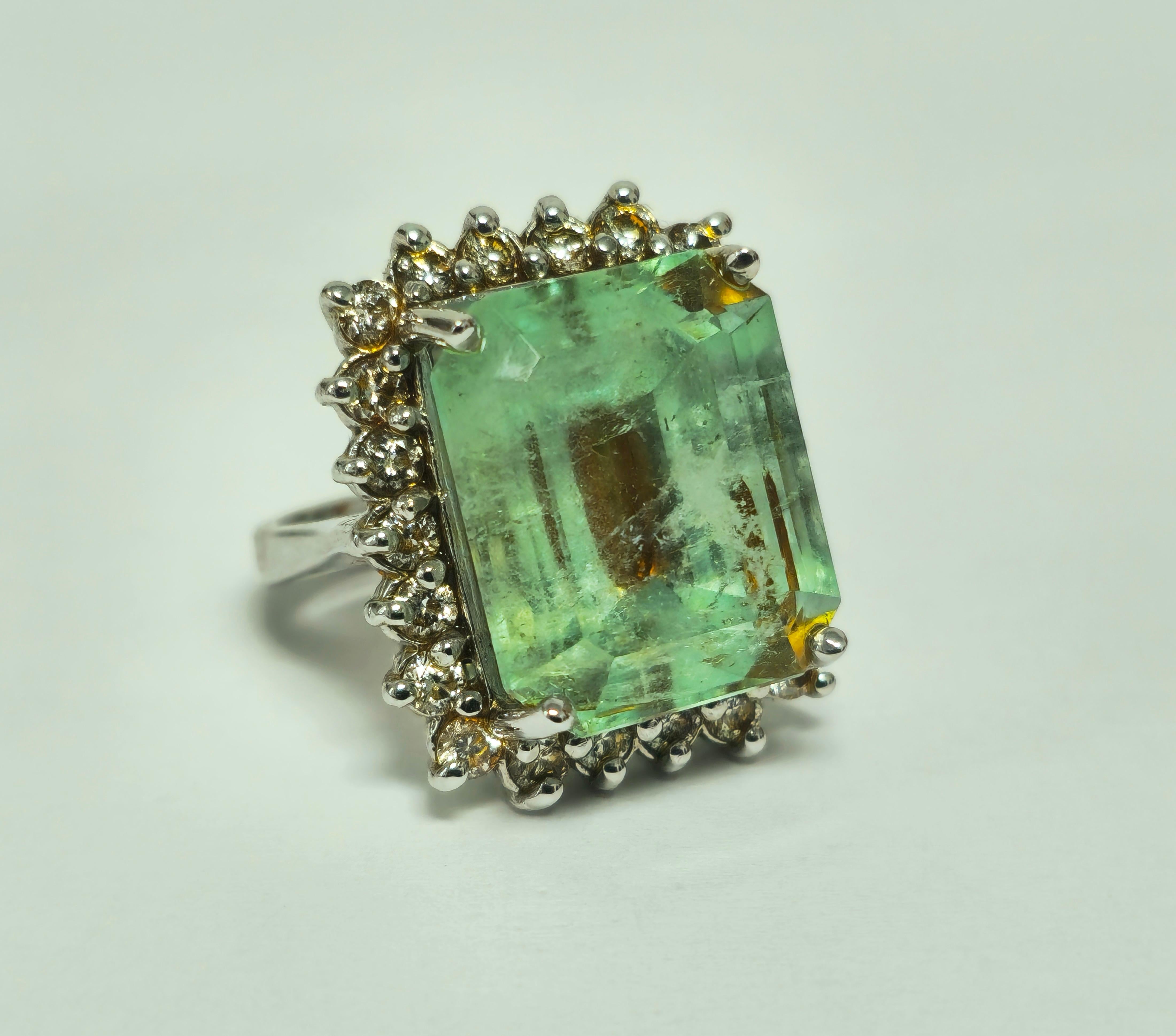 Edwardian GIA Certified 100% Natural Colombian Emerald Diamond Ring For Sale