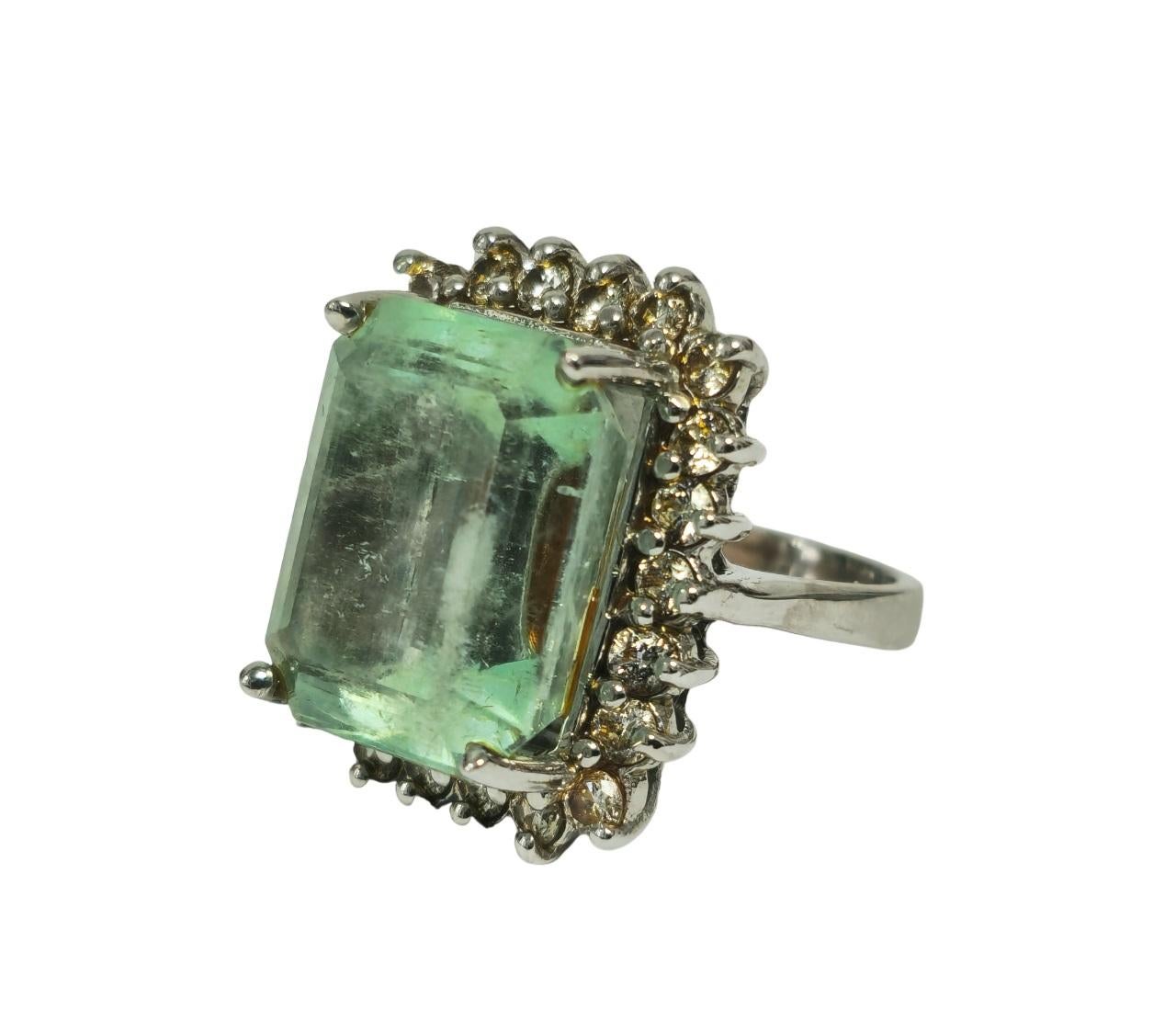 Edwardian GIA Certified 100% Natural Colombian Emerald Diamond Ring For Sale