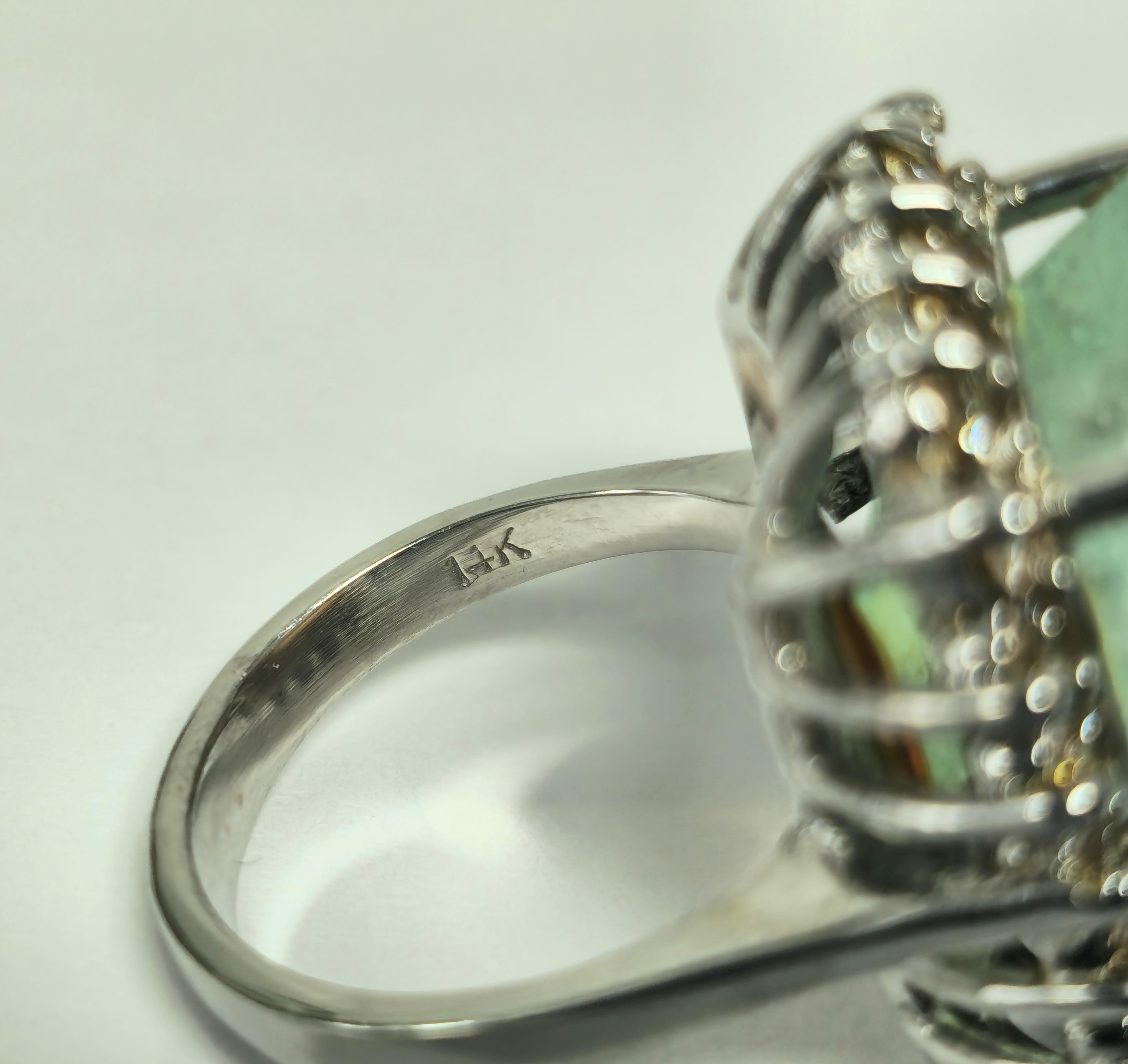 GIA-zertifizierter 100% natürlicher kolumbianischer Smaragd-Diamantring im Zustand „Hervorragend“ im Angebot in Miami, FL
