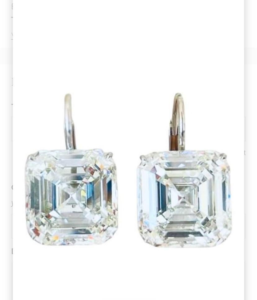 Contemporary GIA Certified 10.00 Carat Asscher Shape Diamonds 18K Gold Earrings For Sale