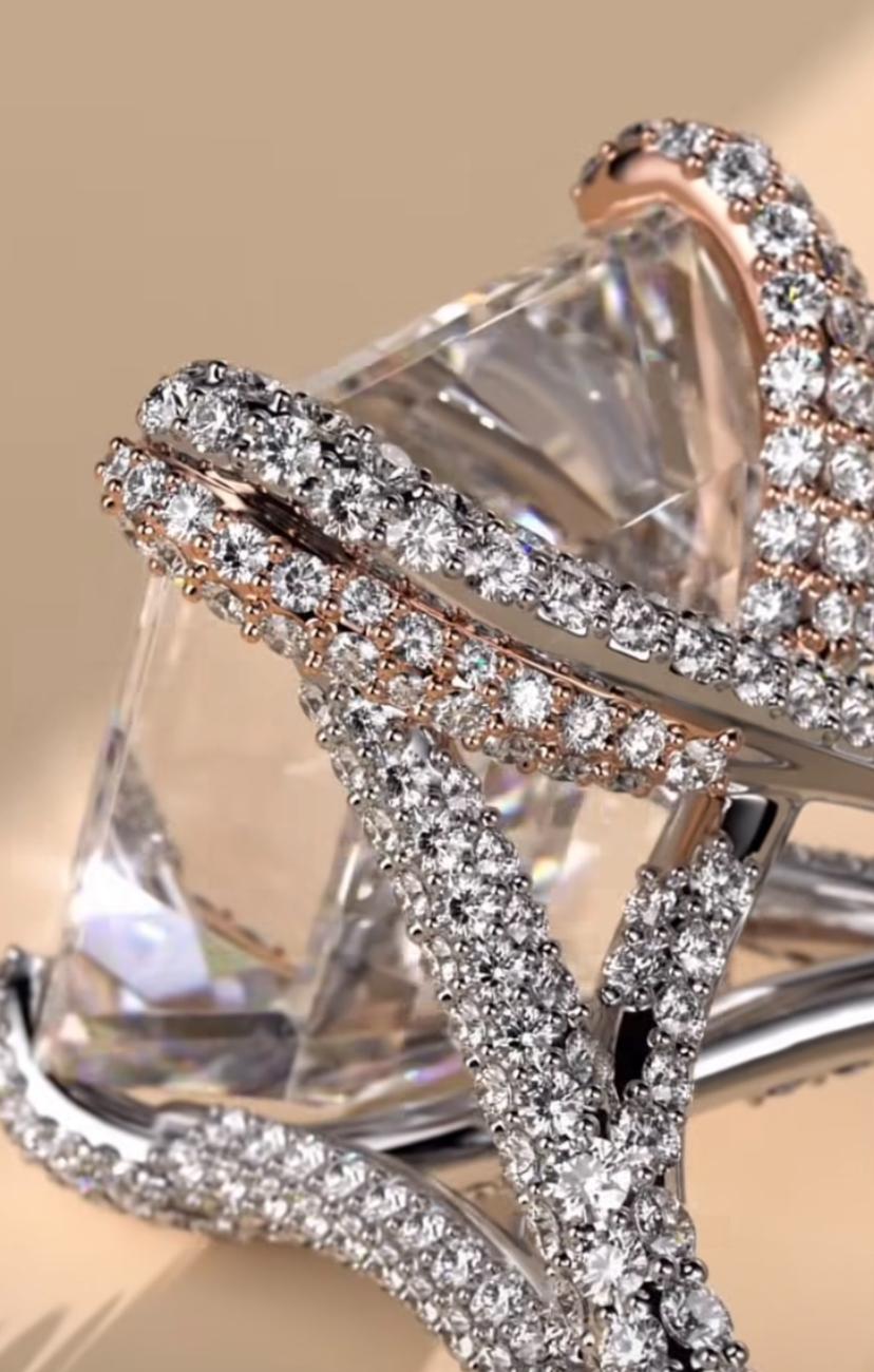 Women's or Men's GIA Certified 10.00 Carat FLAWLESS Clarity D Color Platinum Ring For Sale