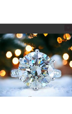 GIA Certified 10.00 Carat Natural Diamond  18K Gold Solitaire Ring
