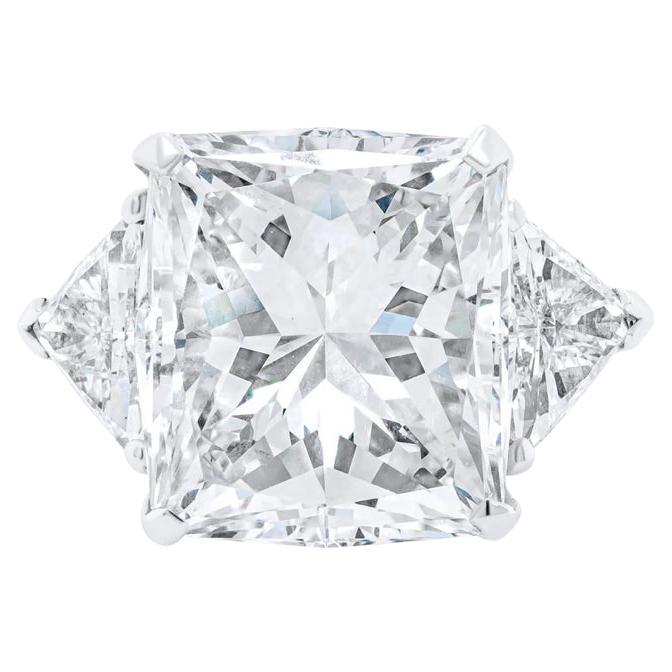 Anillo de platino con diamantes naturales de 10,00 quilates certificados por el GIA