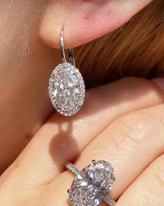 GIA Certified 10.00 Ct Natural Diamonds 18K Gold Earrings
