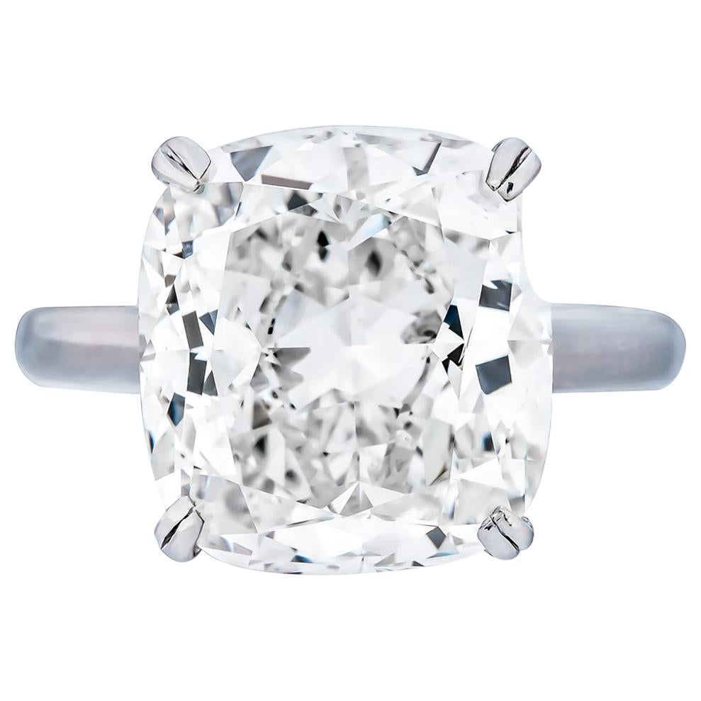 GIA Certified 10.01 Carat H/VS2 Cushion Cut Diamond Engagement Ring