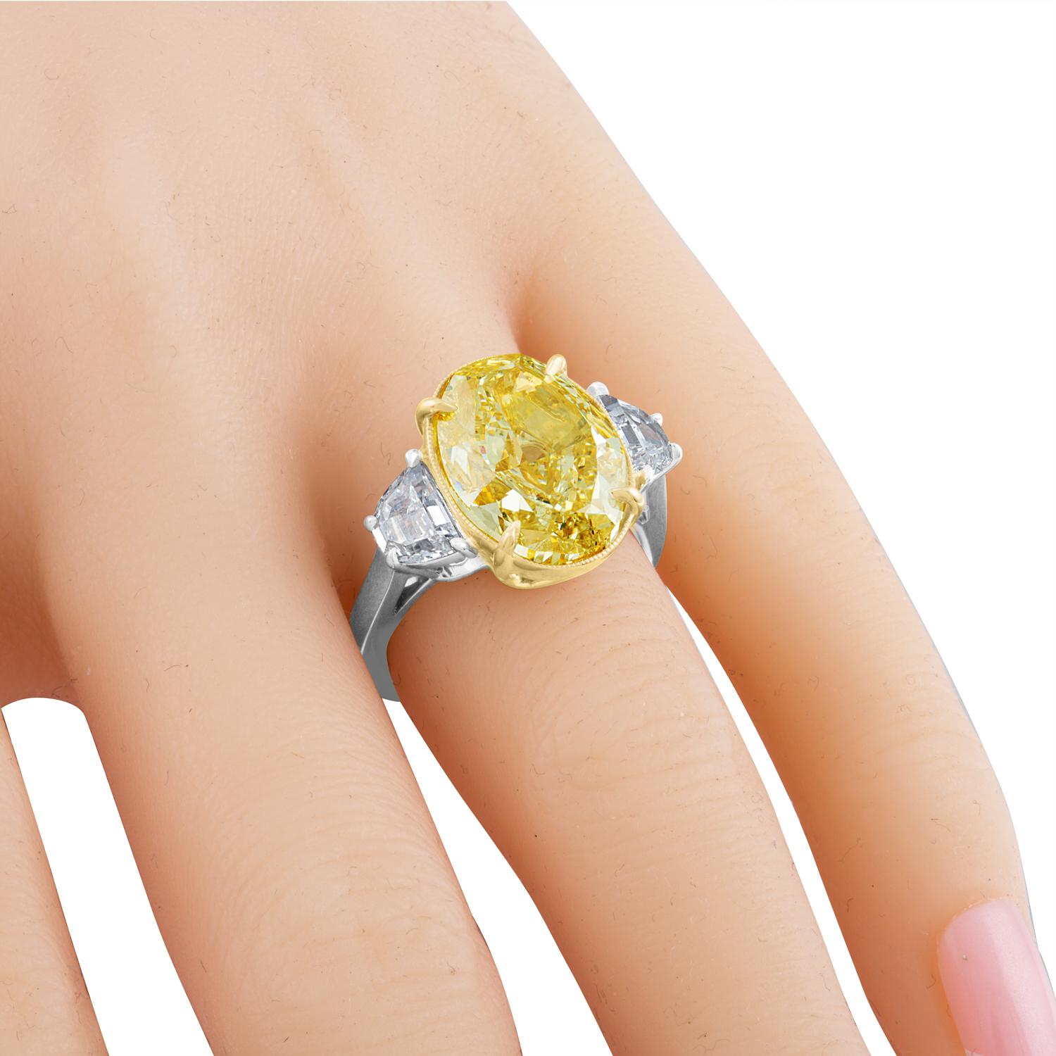 Contemporary GIA Certified 10.01 Carat Oval as Fancy Brownish Yellow Ring