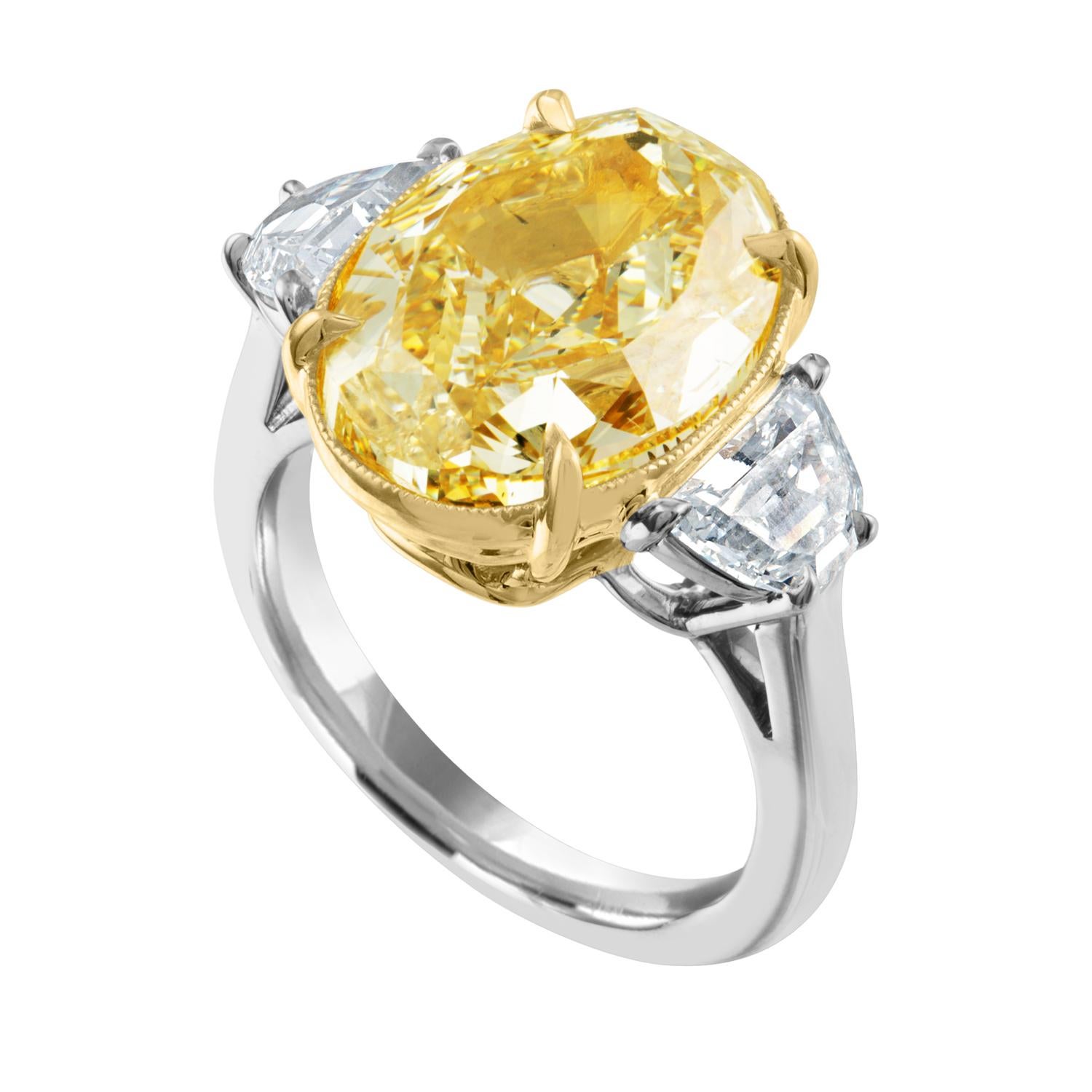 GIA Certified 10.01 Carat Oval as Fancy Brownish Yellow Ring In New Condition In New York, NY