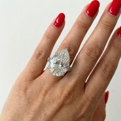 GIA Certified 10.01 Carat Pear Shape Diamond Platinum Ring