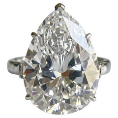GIA Certified 10.01 Carat Pear Shape Diamond Platinum Ring