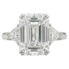 GIA Certified 10.02 Carat E Color Flawless Emerald Cut Diamond Ring