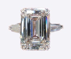 GIA Certified 10.02 Carat E Internally Flawless Emerald Cut Diamond Ring