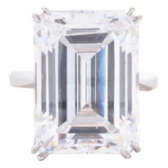 GIA Certified 7 Carat Emerald Cut Diamond Ring F Color VS2