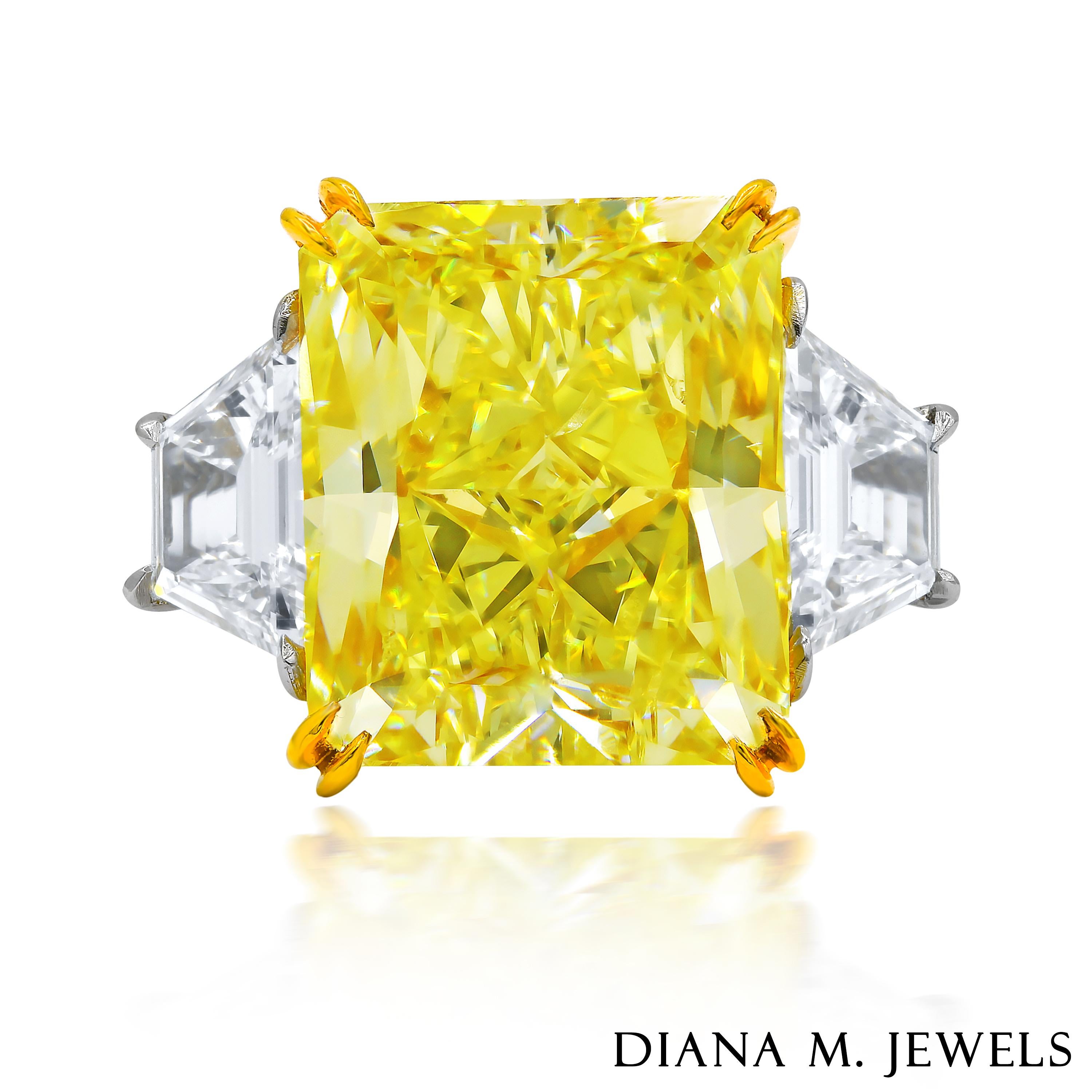 10 carat yellow diamond ring