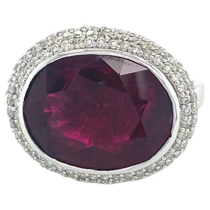 GIA Certified 10.03 Carat Tourmaline Diamond Ring For Sale