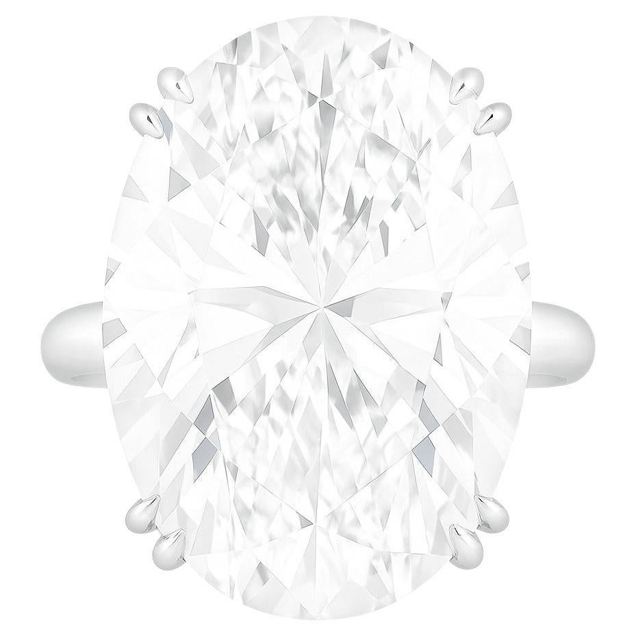 Bague en platine certifiée GIA de 10,04 carats de diamant ovale brillant de couleur F VS2