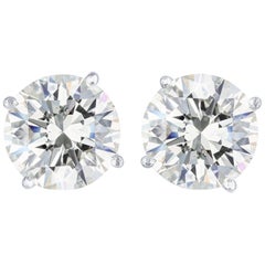 GIA Certified 10.04 Carat H/SI2 Diamond Stud Earrings