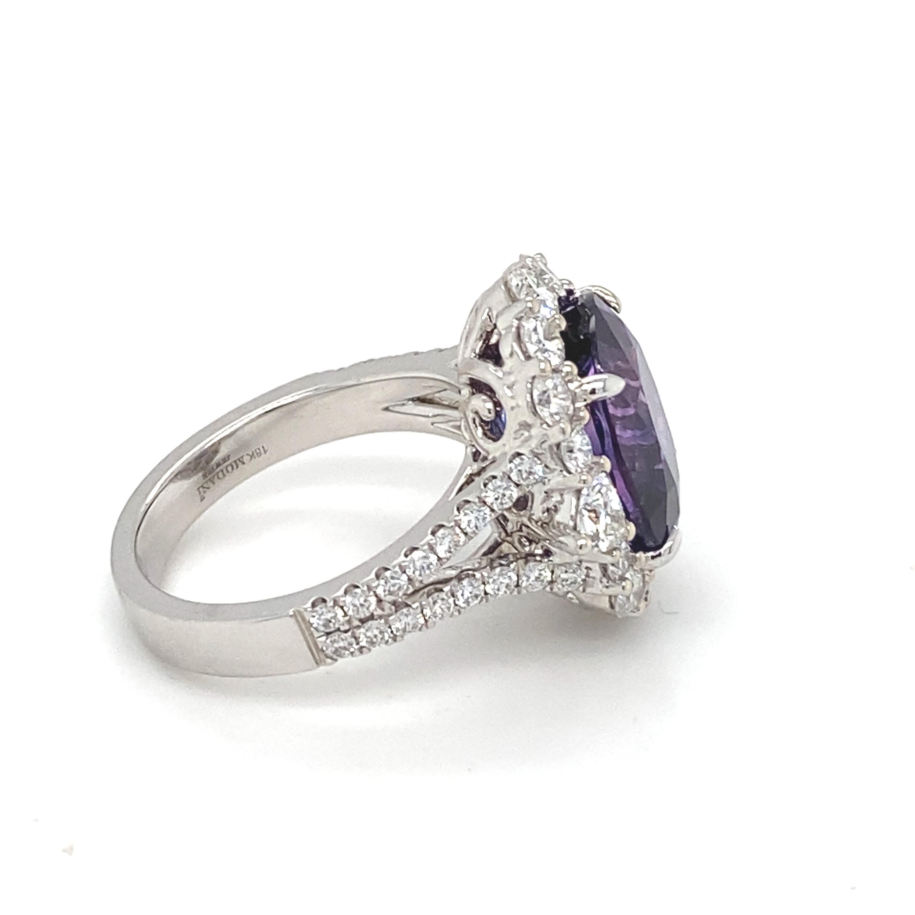 Verlobungsring, GIA-zertifizierter 10,04 Karat violett blauer ovaler Saphir, Diamant  Damen im Angebot