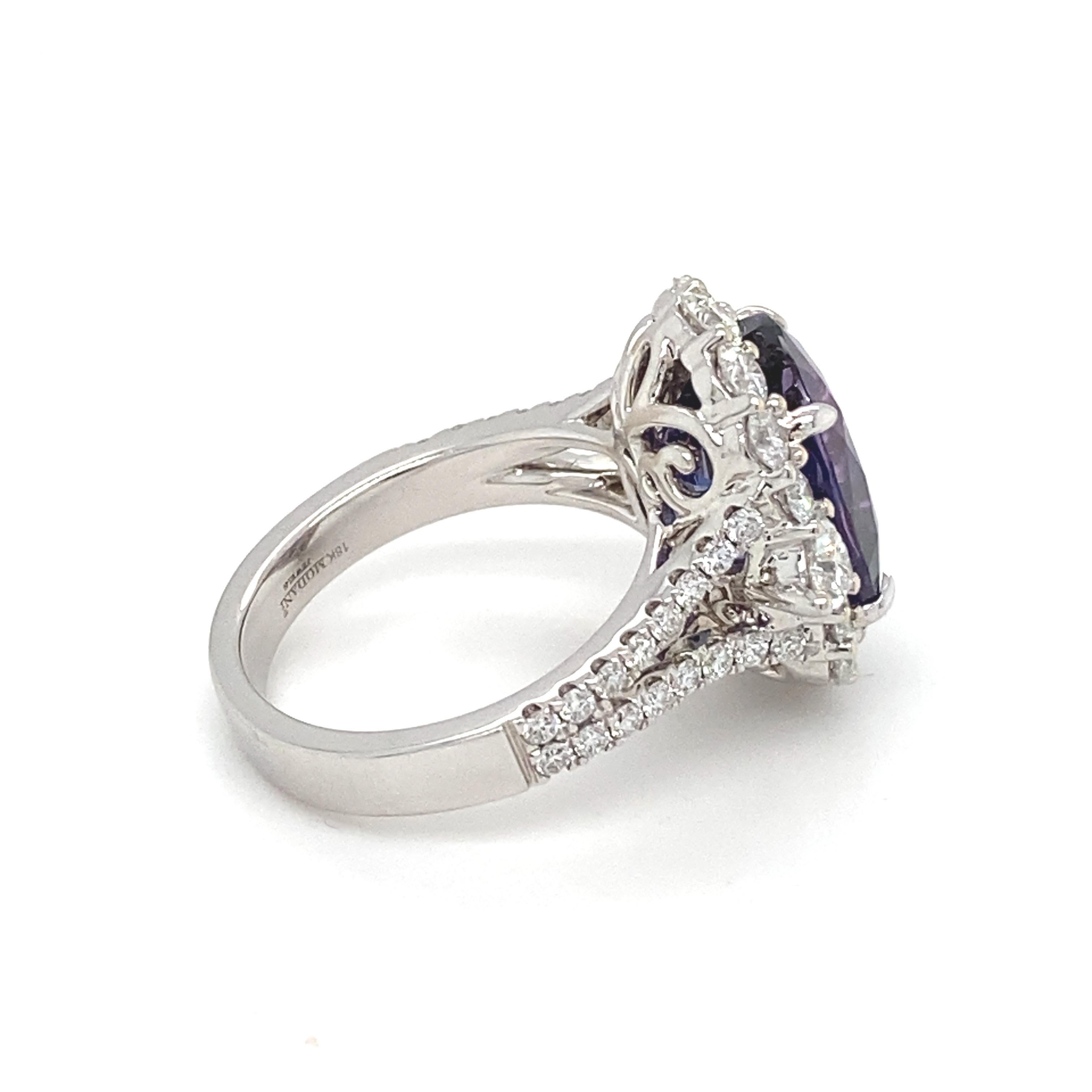 Verlobungsring, GIA-zertifizierter 10,04 Karat violett blauer ovaler Saphir, Diamant  im Angebot 1
