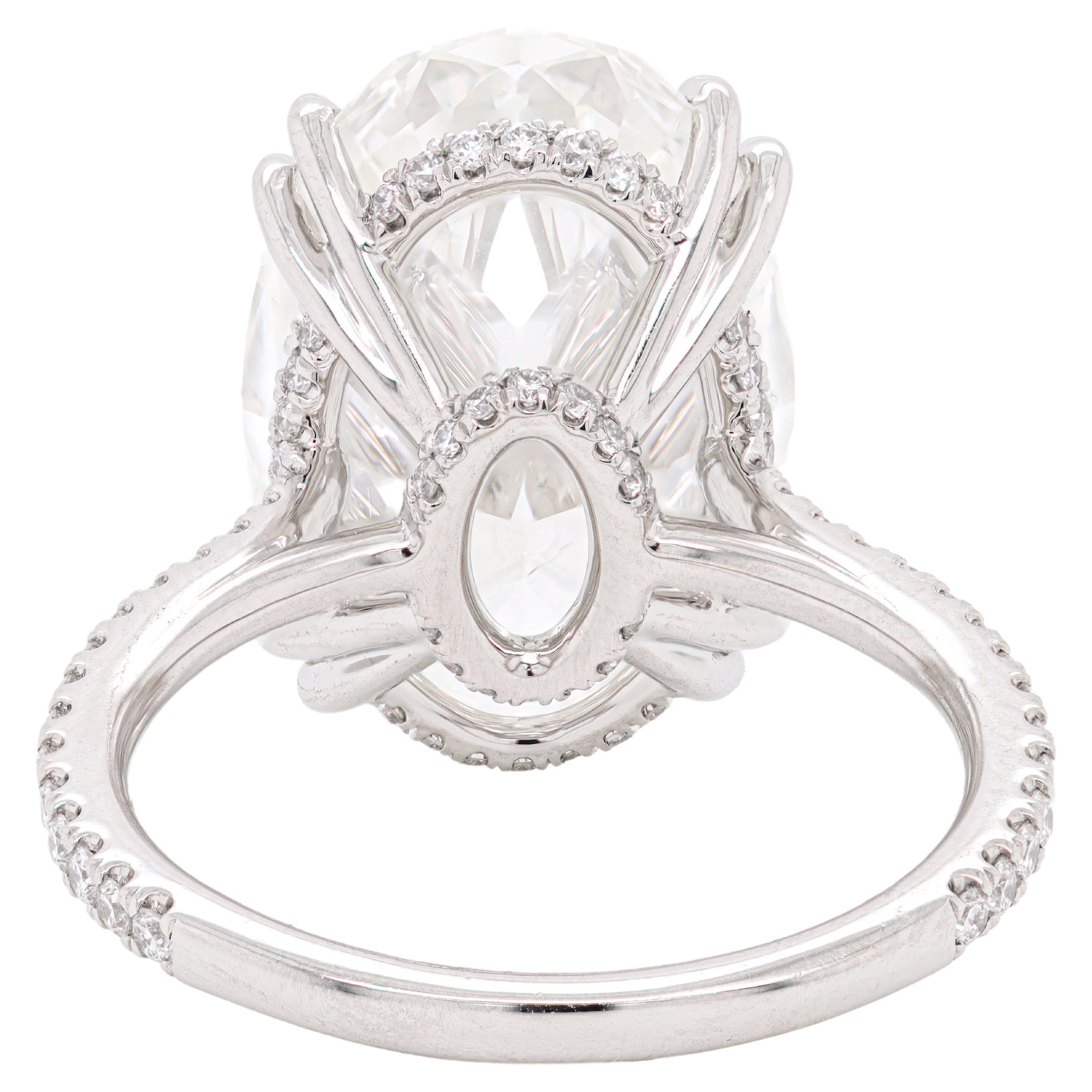 GIA Certified 10.05 Carat Oval Cut Solitaire Ring In New Condition For Sale In LA, CA