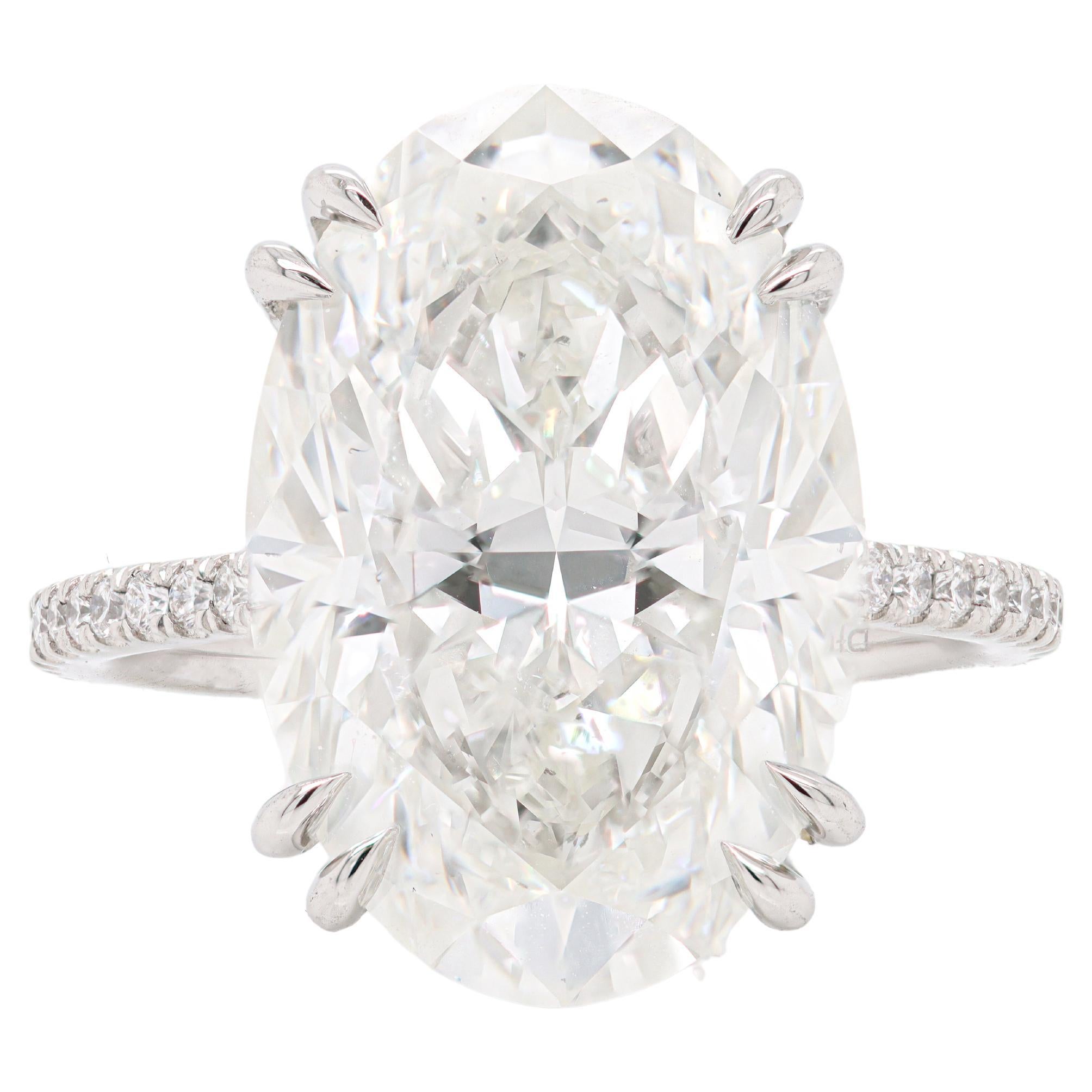 GIA Certified 10.05 Carat Oval Cut Solitaire Ring For Sale