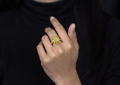 GIA-zertifizierter 10,06 Karat birnenförmiger Fancy tiefgelber Diamant-Verlobungsring