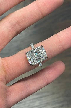 GIA Certified 10.07 Carat Cushion Cut Engagement Ring