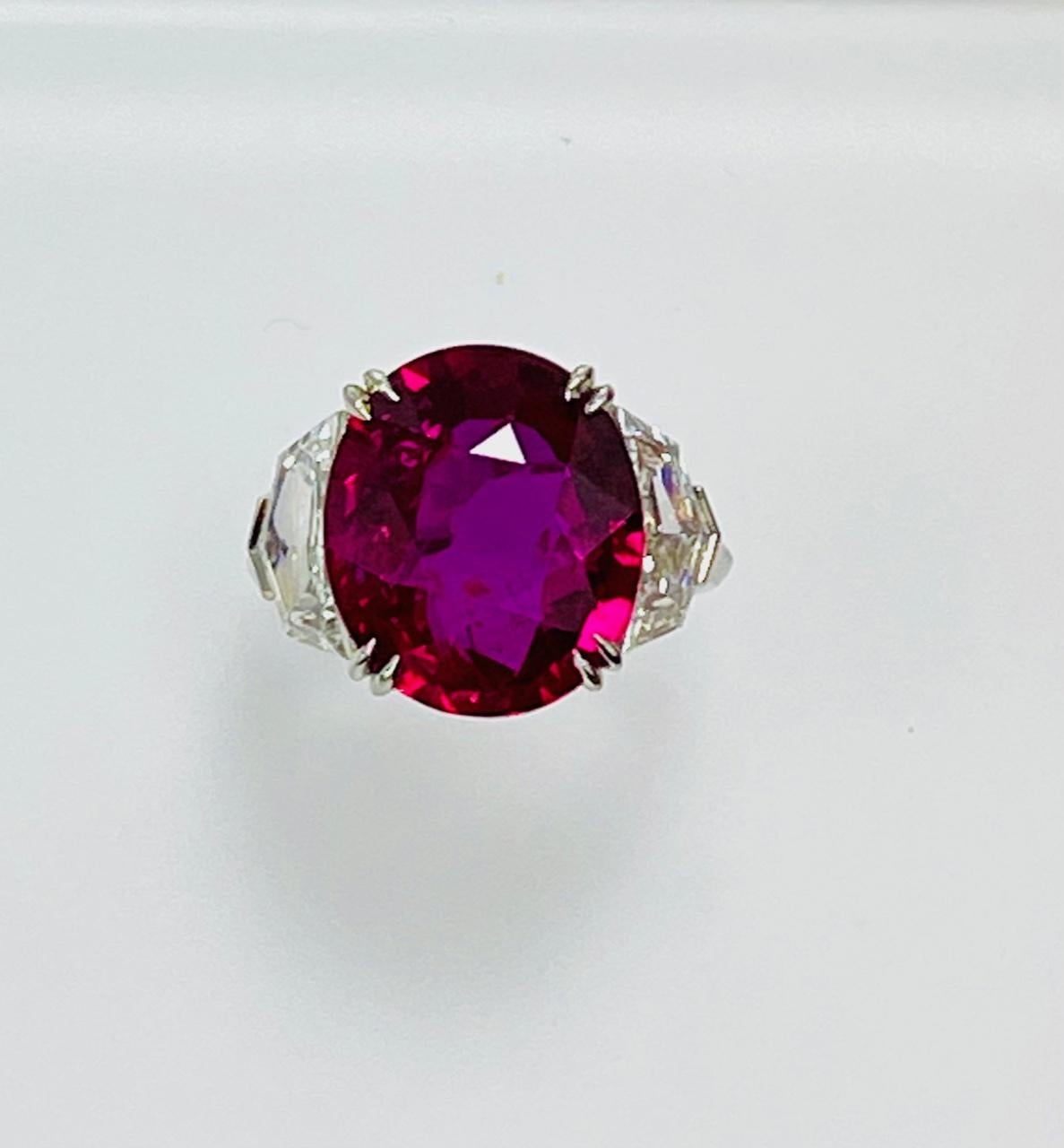 Aesthetic Movement GIA Certified 10.07 Carat Mozambque Ruby Diamond Cocktail Ring 