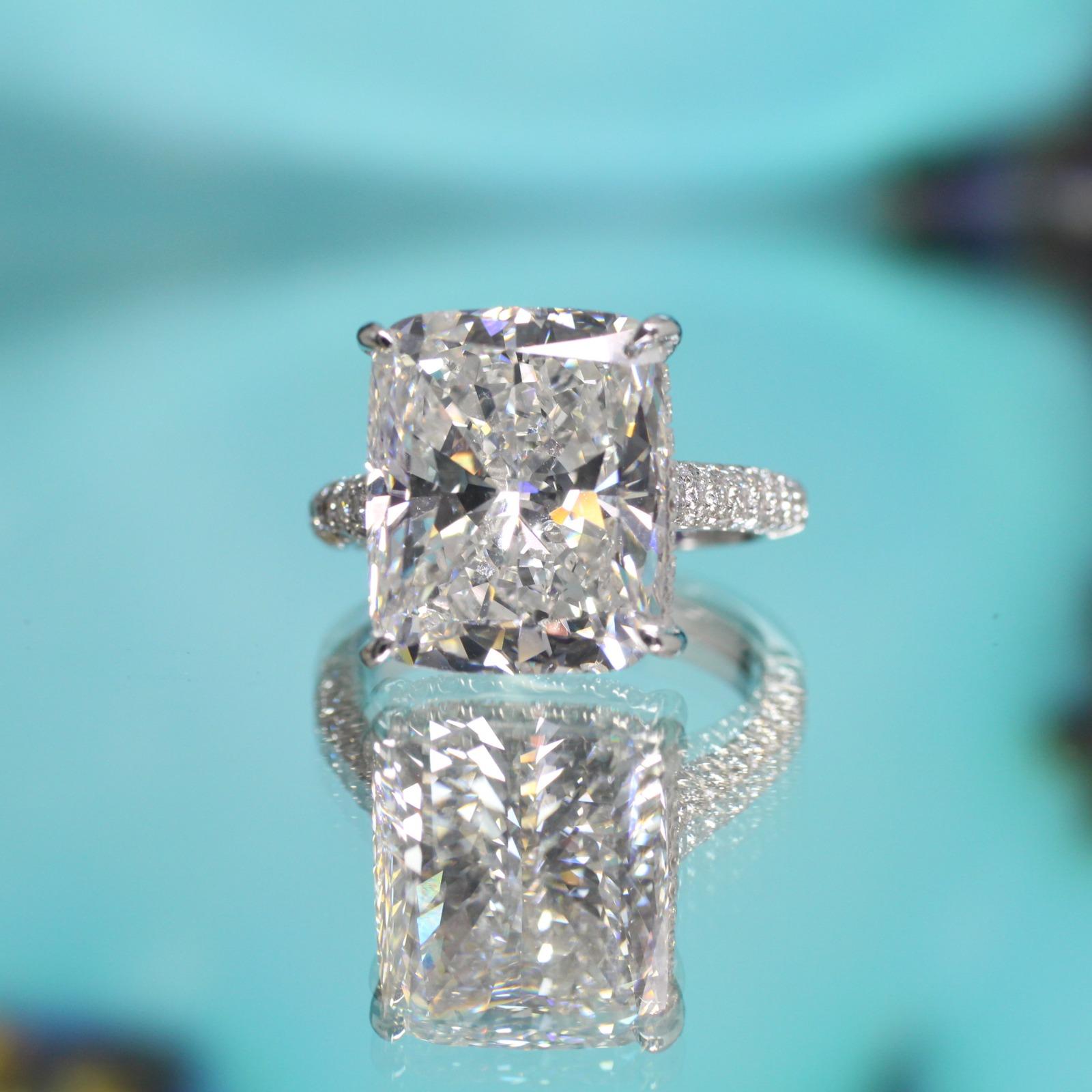 This a one of the most gorgeous cut diamonds that is dreaming of going out on the town. GIA Certified 10.08 carat Cushion cut Diamond Color 