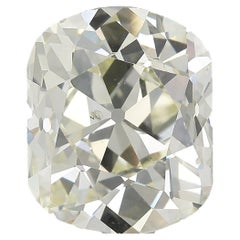 Antique GIA Certified 10.08 Old Mine Rectangular Brilliant W-X, SI2 Natural Diamond