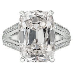 GIA Certified 10.09 Carat Elongated Cushion Diamond Engagement Ring