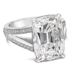 GIA Certified 10.09 Carats Elongated Cushion Cut Diamond Engagement Ring