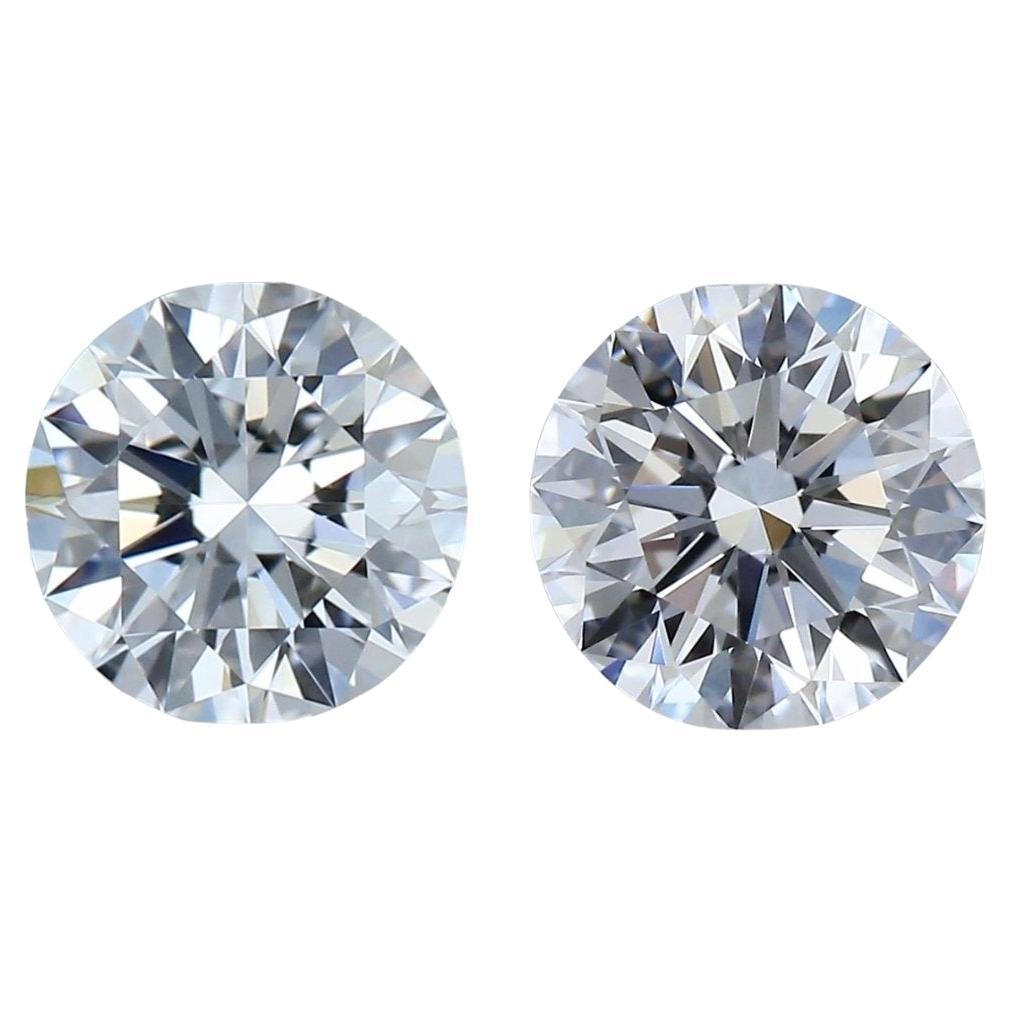 GIA Certified 1.00ct Pair of Round-Shaped Diamonds