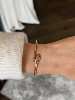 GIA Certified 1.00ct Pear Diamond Lunar Bangle