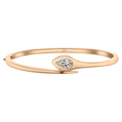 Bracelet jonc lunaire en diamant poire certifié GIA de 1,00 carat