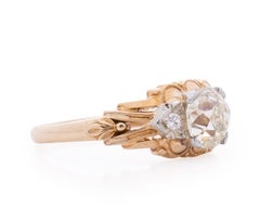 GIA Certified 1.01 Carat Art Deco Diamond 14 Karat Yellow Gold Engagement Ring