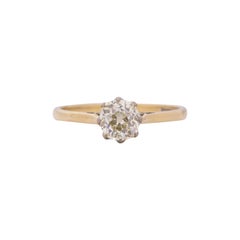 GIA-zertifizierter 1,01 Karat Art Deco-Diamant-Verlobungsring aus 18 Karat Gelbgold