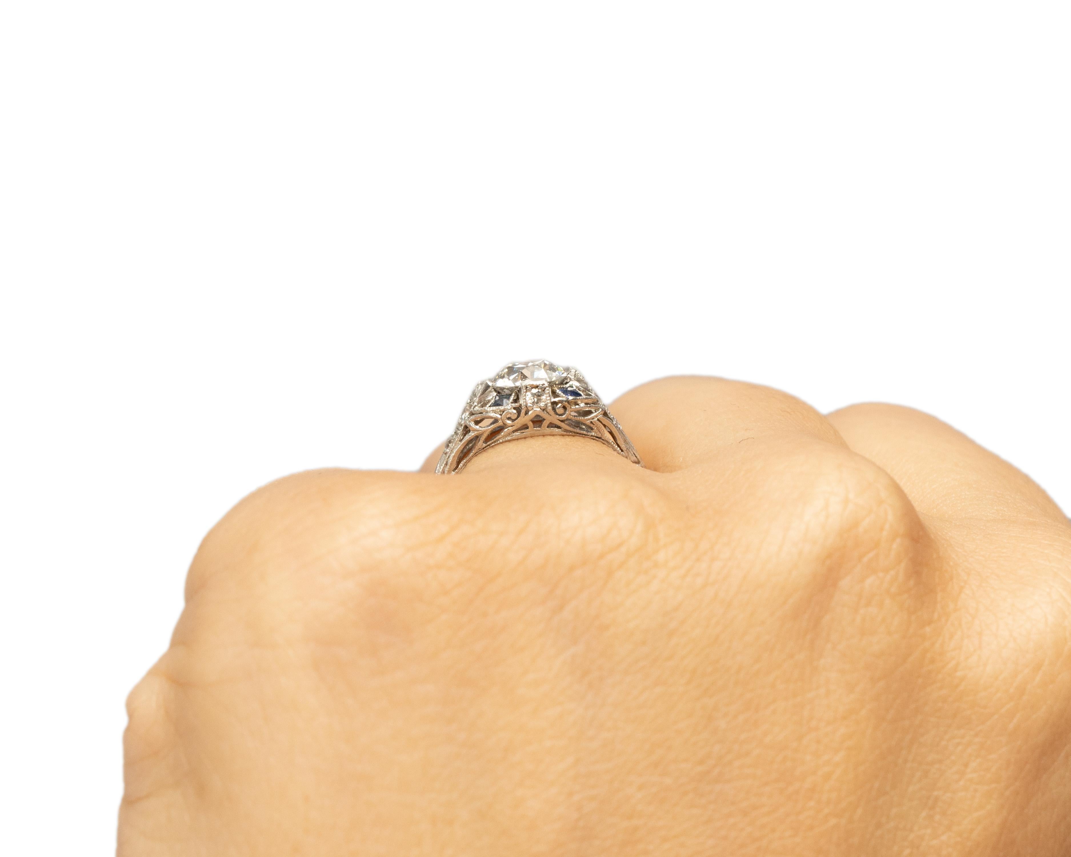 GIA Certified 1.01 Carat Art Deco Diamond Platinum Engagement Ring For Sale 2