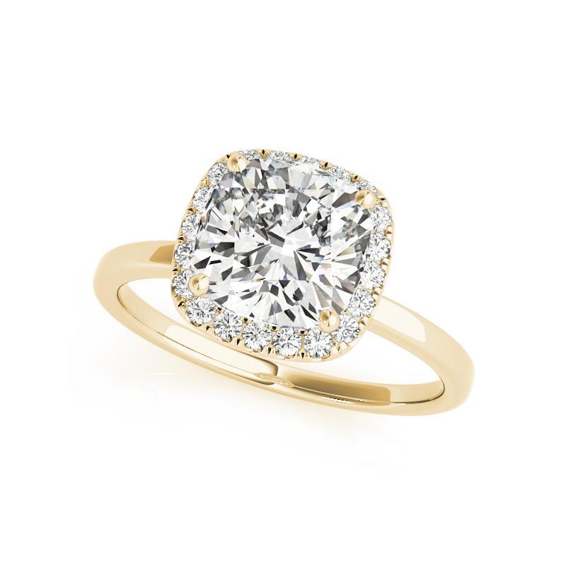 Taglio cuscino GIA Certified 1.01 Carat Basket Set Square Cushion Halo Diamond Ring in vendita