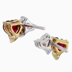 GIA Certified 1.01 Carat Burma Pigeon Blood No Heat Ruby and Diamond Earrings
