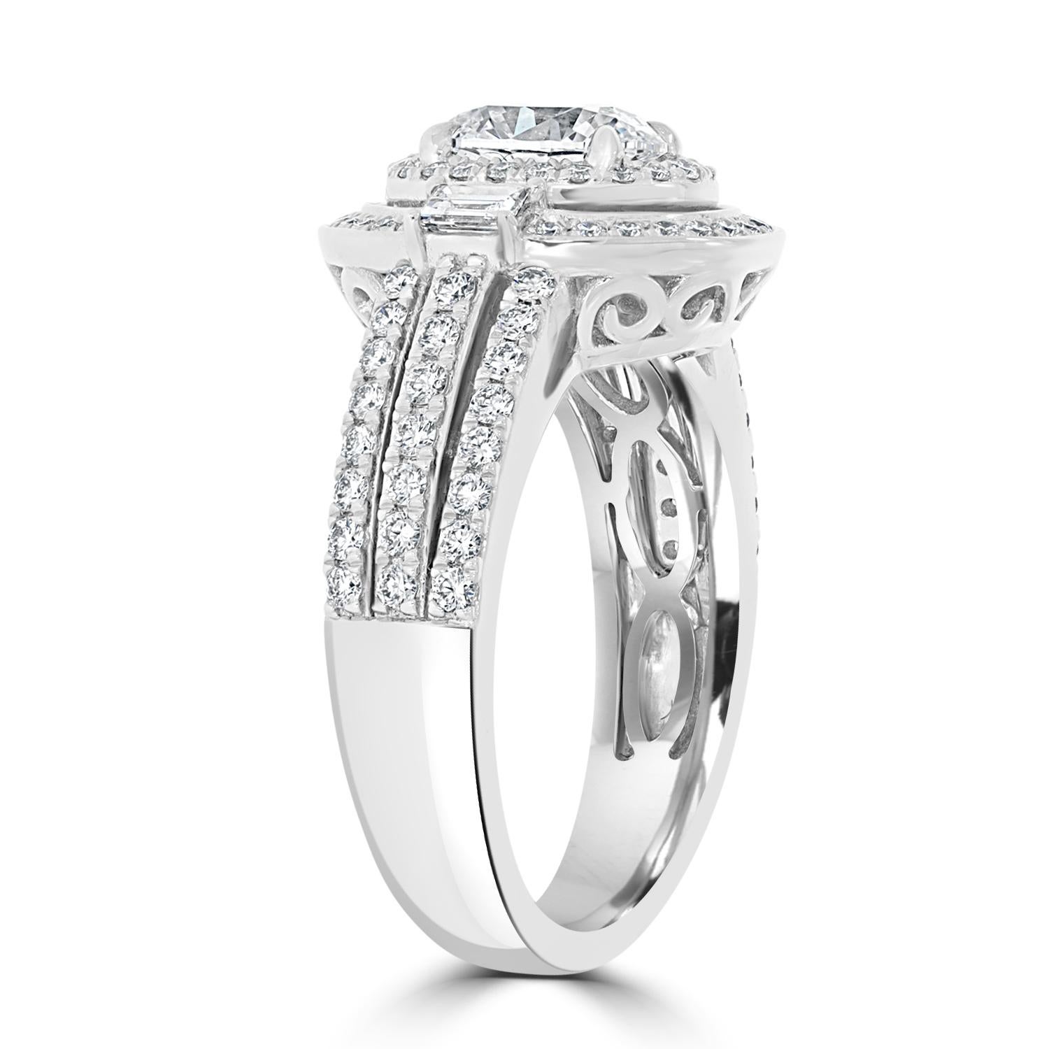 Anillo de diamantes incoloro e internamente impecable certificado por GIA de 1,01 quilates Contemporáneo en venta