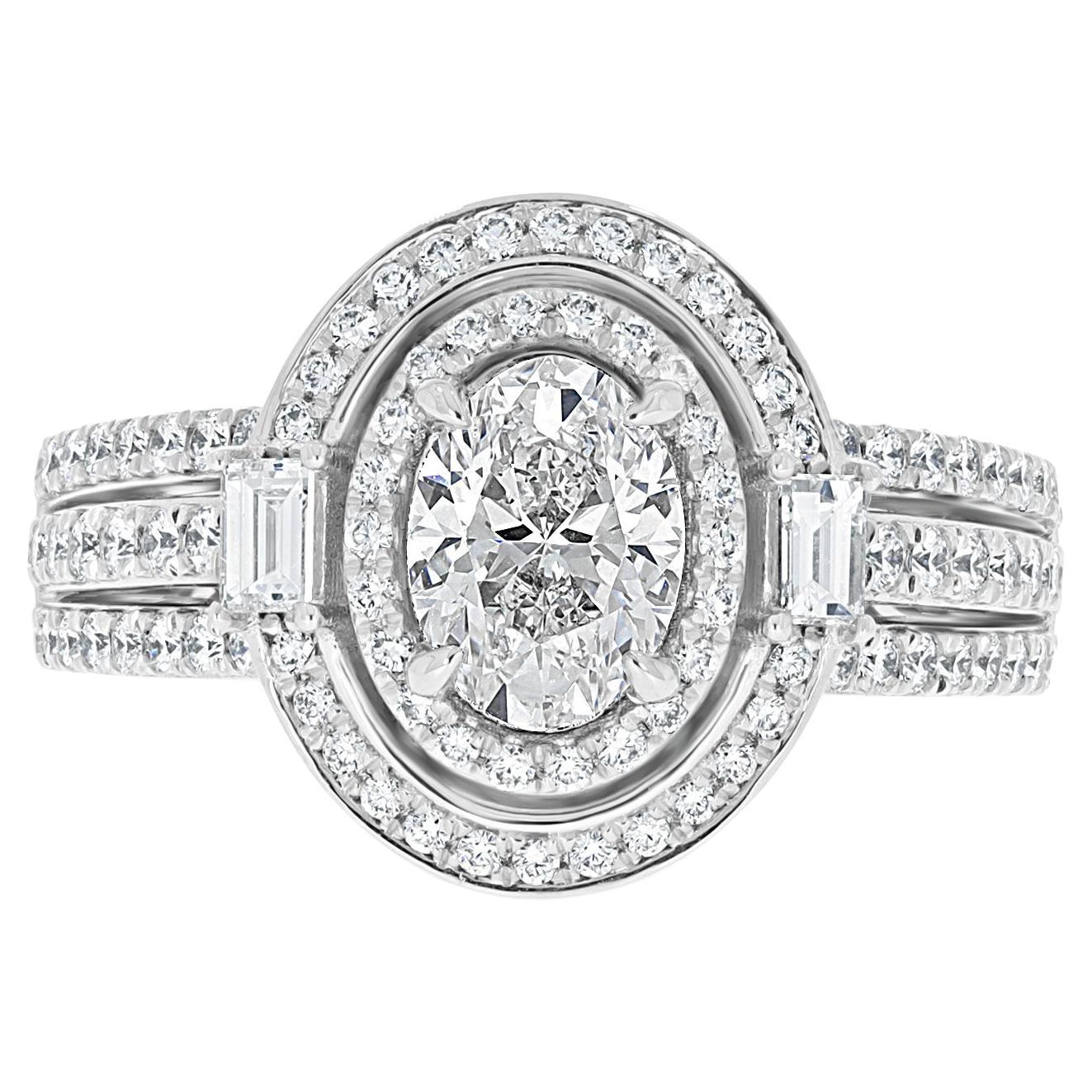 Anillo de diamantes incoloro e internamente impecable certificado por GIA de 1,01 quilates