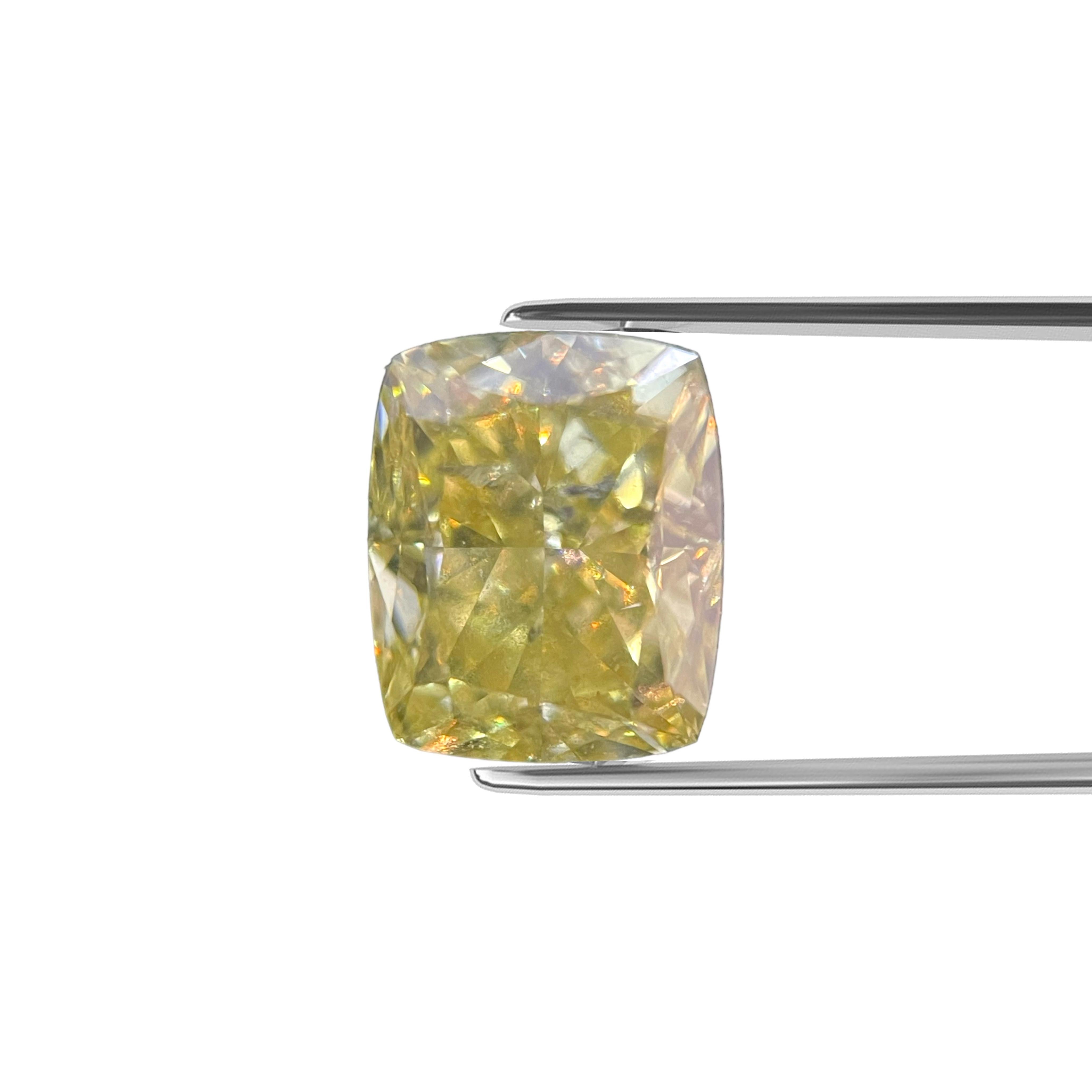 ITEM DESCRIPTION

ID #: NYC56424
Stone Shape: CUSHION MODIFIED BRILLIANT
Diamond Weight: 1.01ct
Clarity: SI2
Color: Fancy Yellow
Cut:	Excellent
Measurements: 5.96 x 4.90 x 3.70 mm
Symmetry: Very Good
Polish: Very Good
Certifying Lab: GIA
GIA