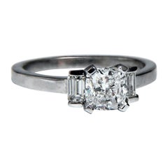 GIA Certified 1.01 Carat Cushion Cut Diamond Ring Platinum F/VS*
