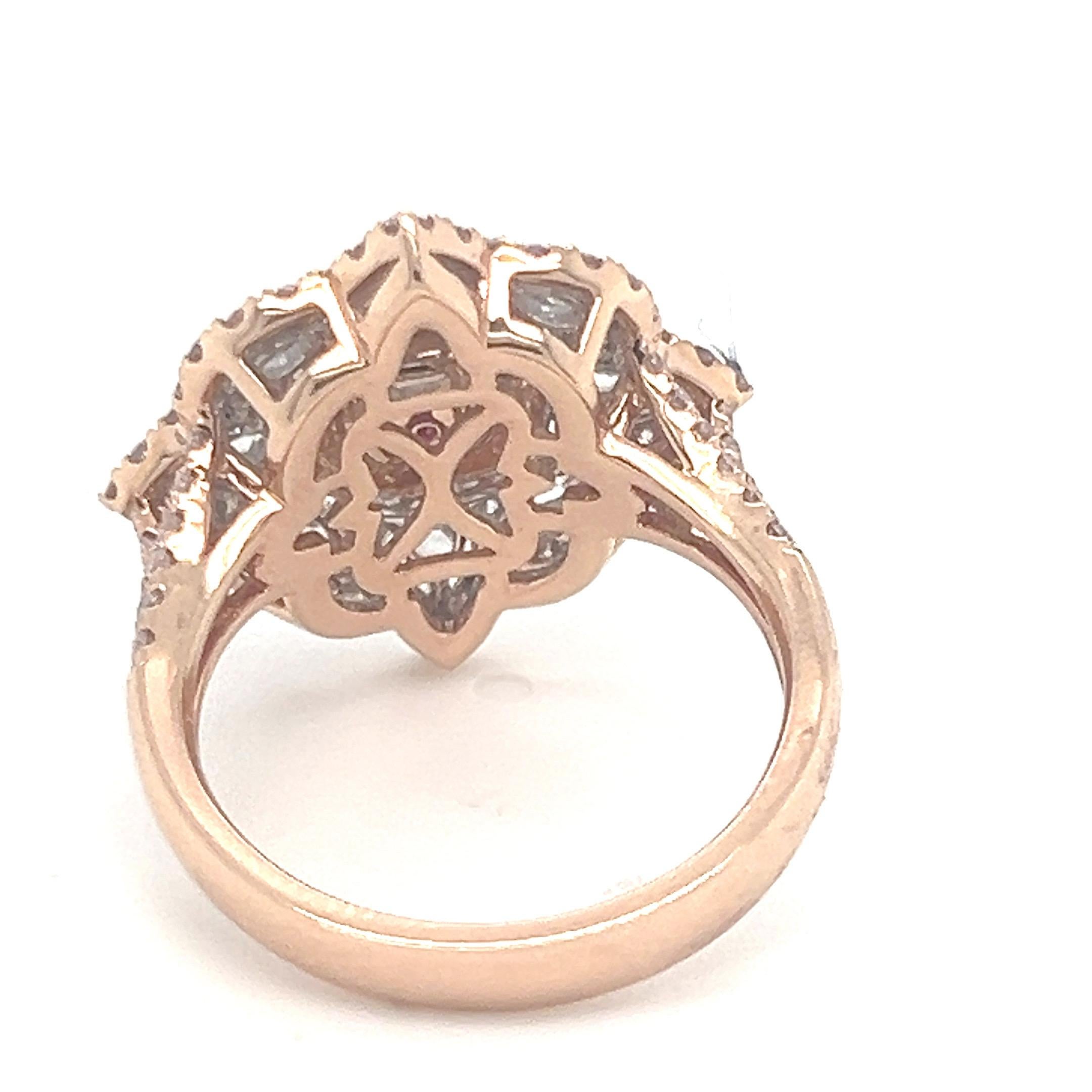 GIA Certified 1.01 Carat Cushion Cut Fancy Brownish Pink Diamond Engagement Ring In New Condition For Sale In Trumbull, CT