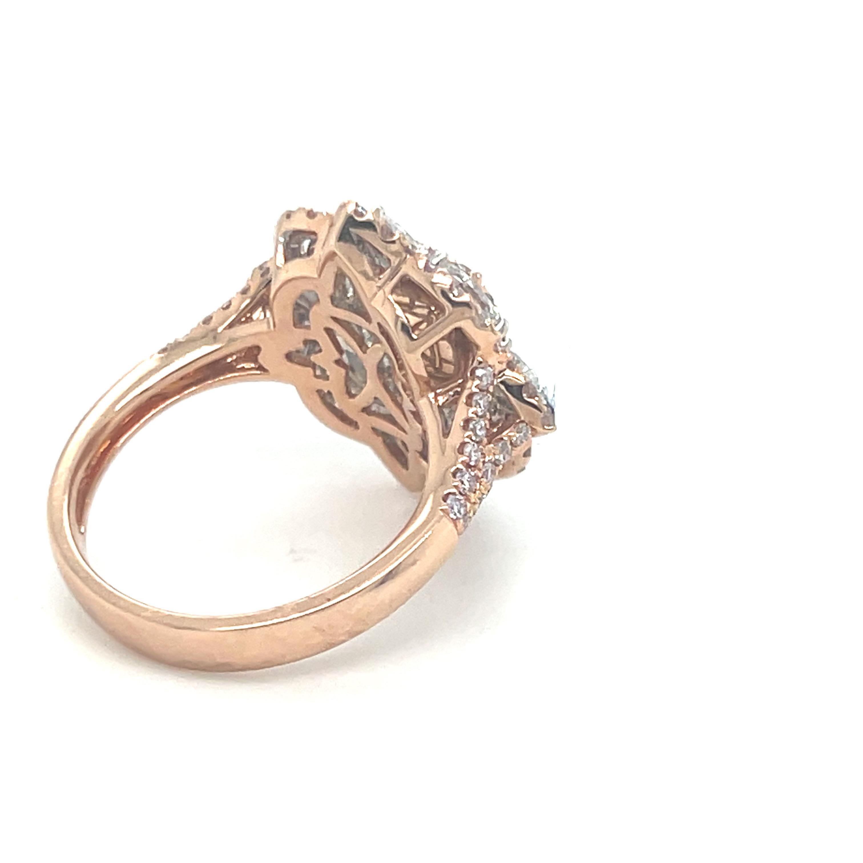 GIA Certified 1.01 Carat Cushion Cut Fancy Brownish Pink Diamond Engagement Ring For Sale 3