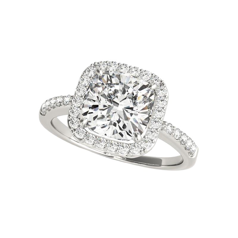 GIA Certified 1.01 Carat Cushion Halo Openwork Diamond Ring