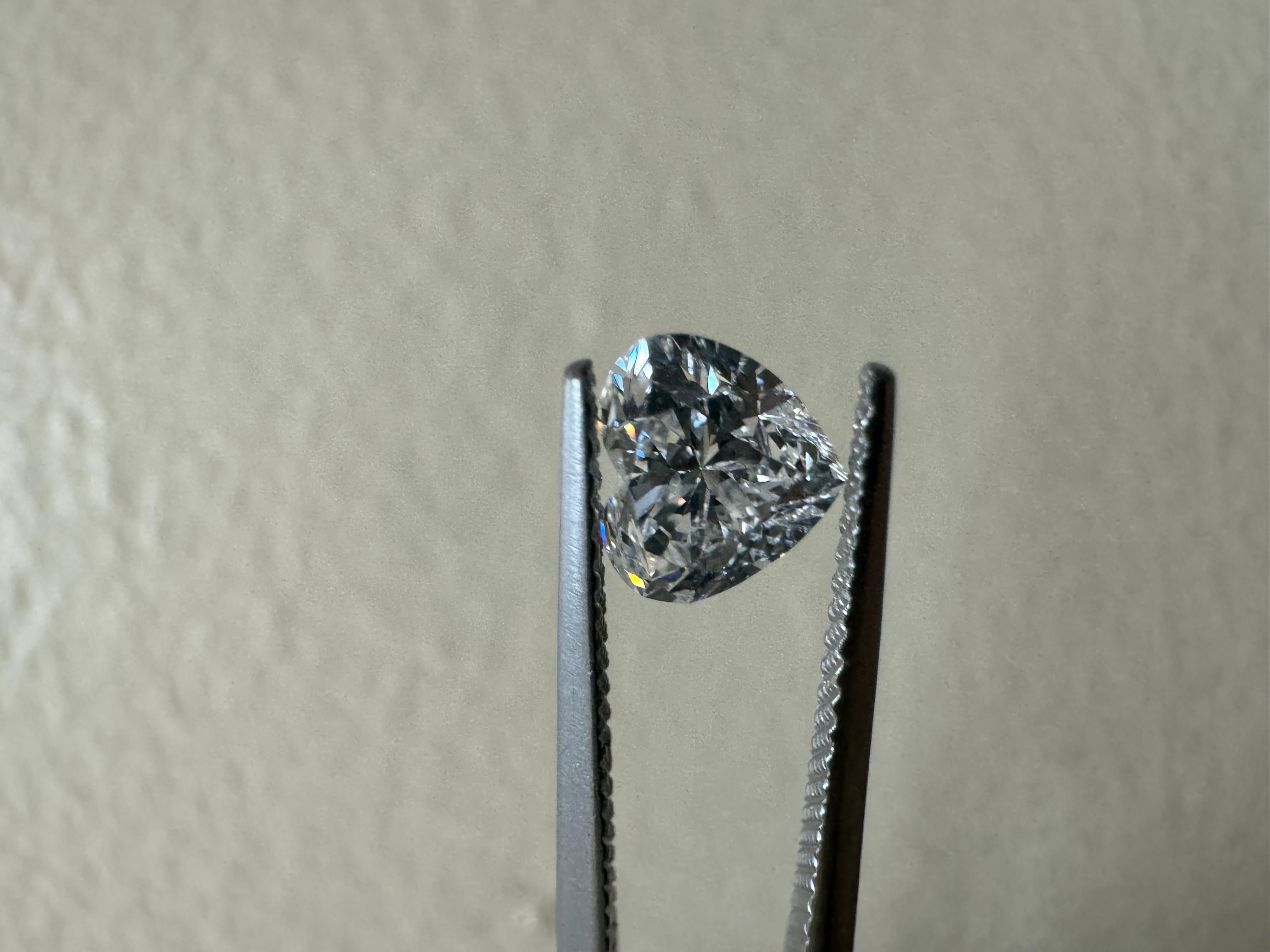 Diamante a forma di cuore certificato GIA da 1,01 carati con colore D e purezza VS2 In condizioni Nuovo in vendita a Los Angeles, CA