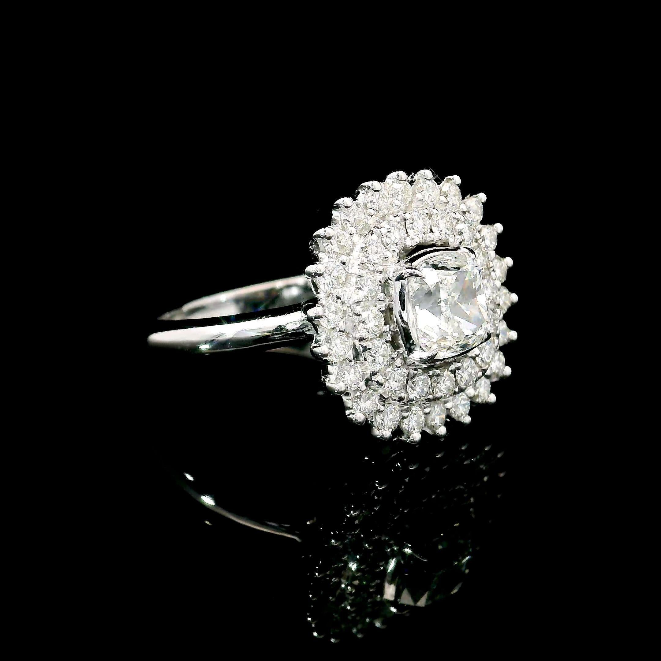 Cushion Cut GIA Certified 1.01 Carat D Colour VS1 Clarity Diamond Ring For Sale