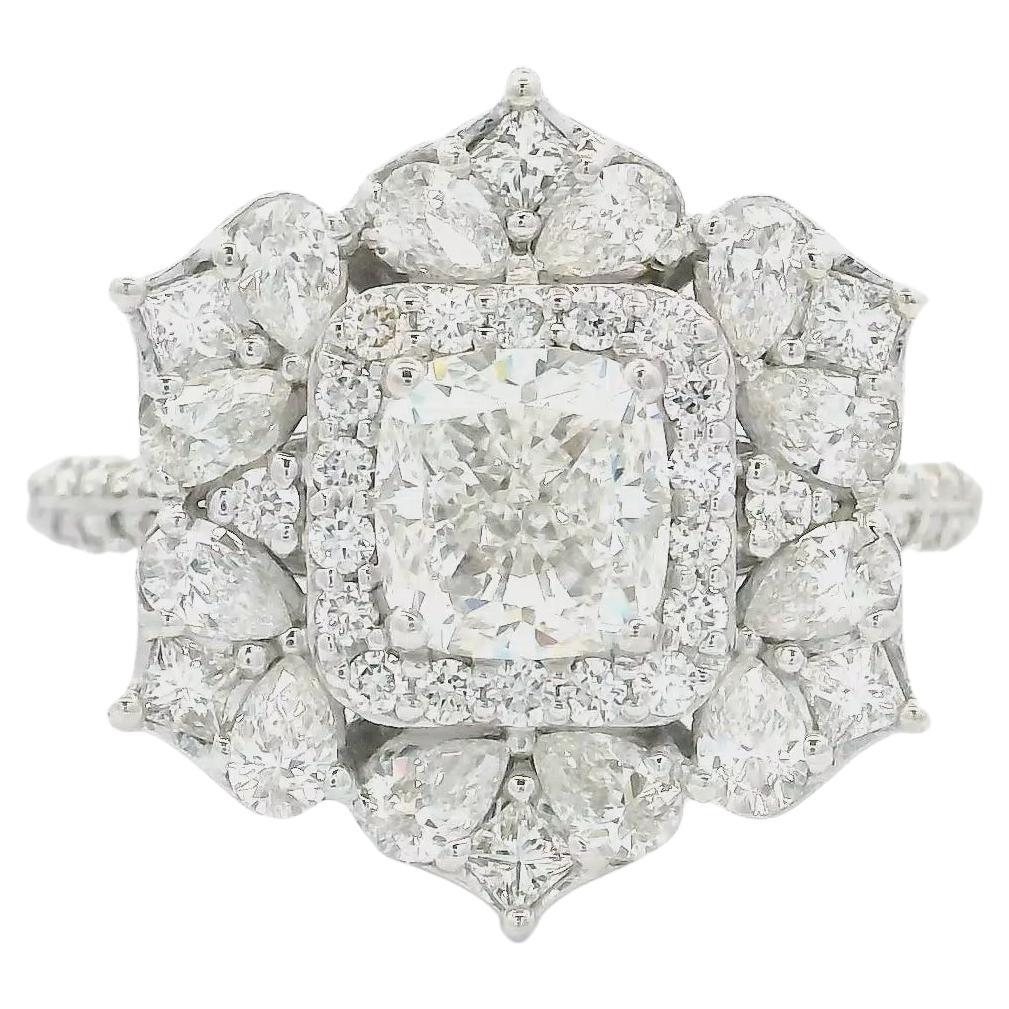 Anello con diamante certificato GIA da 1,01 carati con colore D e purezza VVS2 in vendita